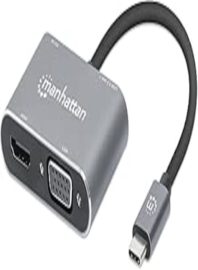 Manhattan 130691 USB-C to HDMI/VGA 4-in-1 Docking Converter With Power Delivery